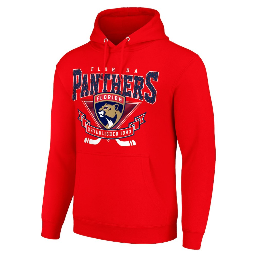 NHL Red Florida Panthers Starter Team Logo Graphic Fleece Tri-Blend Pullover Hoodie