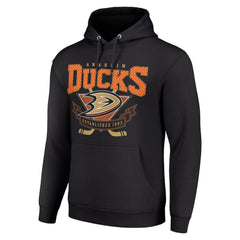 NHL Black Anaheim Ducks Starter Team Logo Graphic Fleece Tri-Blend Pullover Hoodie