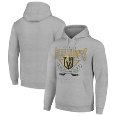 NHL Heather Gray Vegas Golden Knights Starter Team Logo Graphic Fleece Tri-Blend Pullover Hoodie