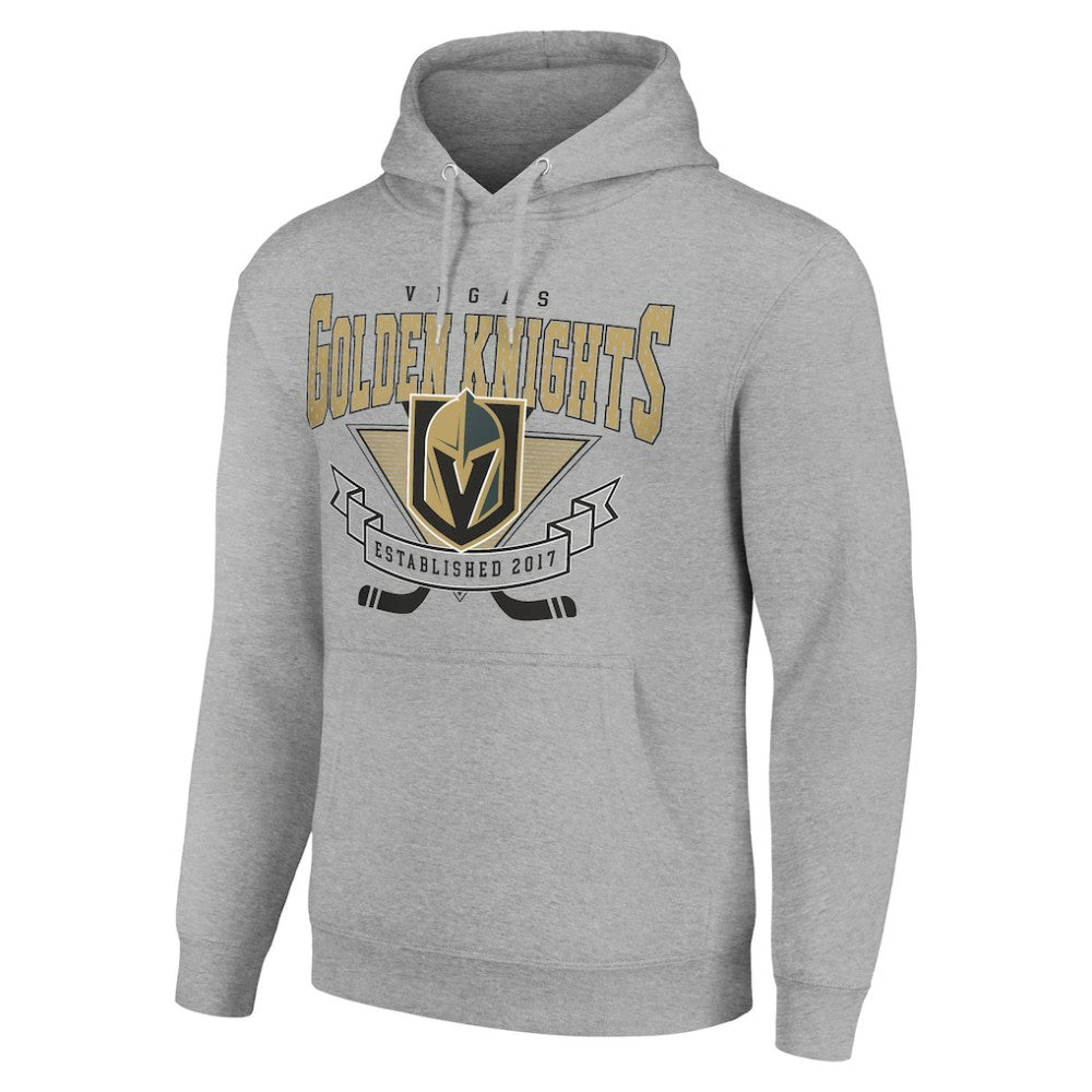 NHL Heather Gray Vegas Golden Knights Starter Team Logo Graphic Fleece Tri-Blend Pullover Hoodie