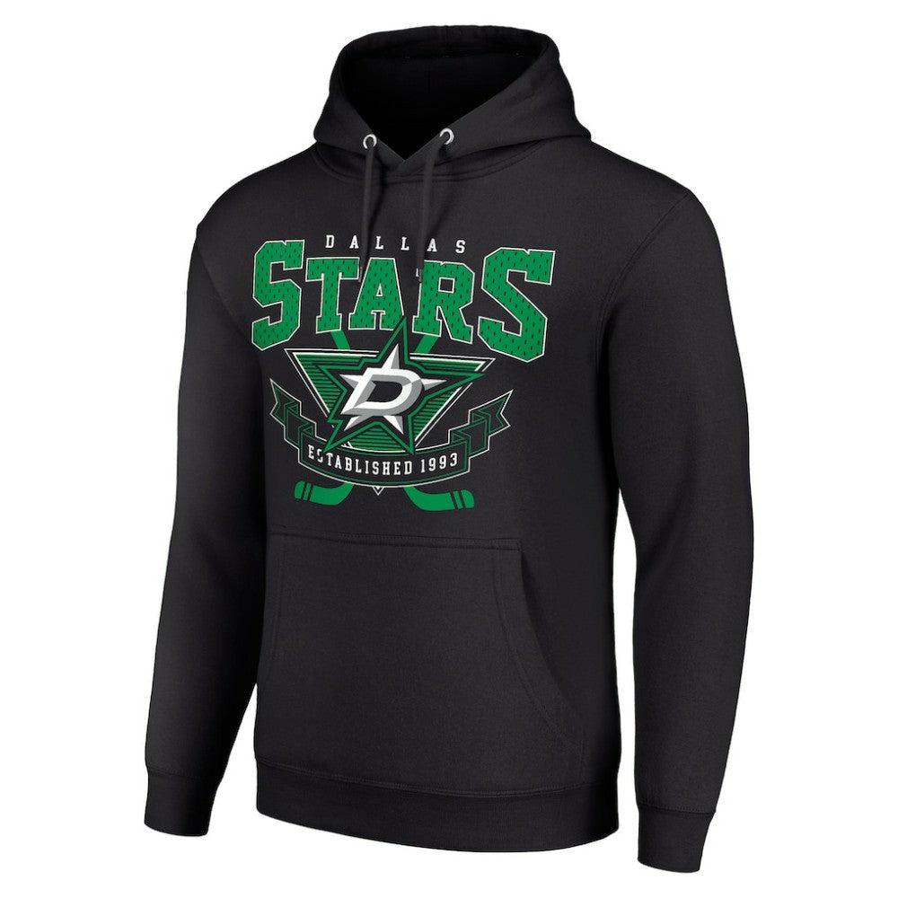 NHL Black Dallas Stars Starter Team Logo Graphic Fleece Tri-Blend Pullover Hoodie