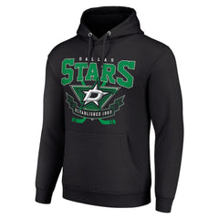 NHL Black Dallas Stars Starter Team Logo Graphic Fleece Tri-Blend Pullover Hoodie