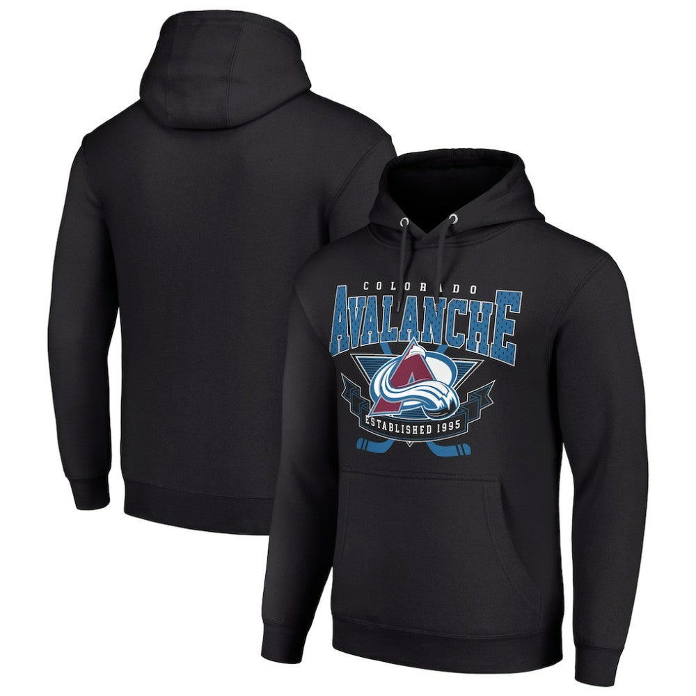 NHL Black Colorado Avalanche Starter Team Logo Graphic Fleece Tri-Blend Pullover Hoodie