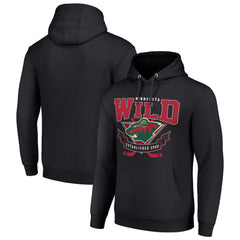 NHL Black Minnesota Wild Starter Team Logo Graphic Fleece Tri-Blend Pullover Hoodie