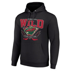 NHL Black Minnesota Wild Starter Team Logo Graphic Fleece Tri-Blend Pullover Hoodie