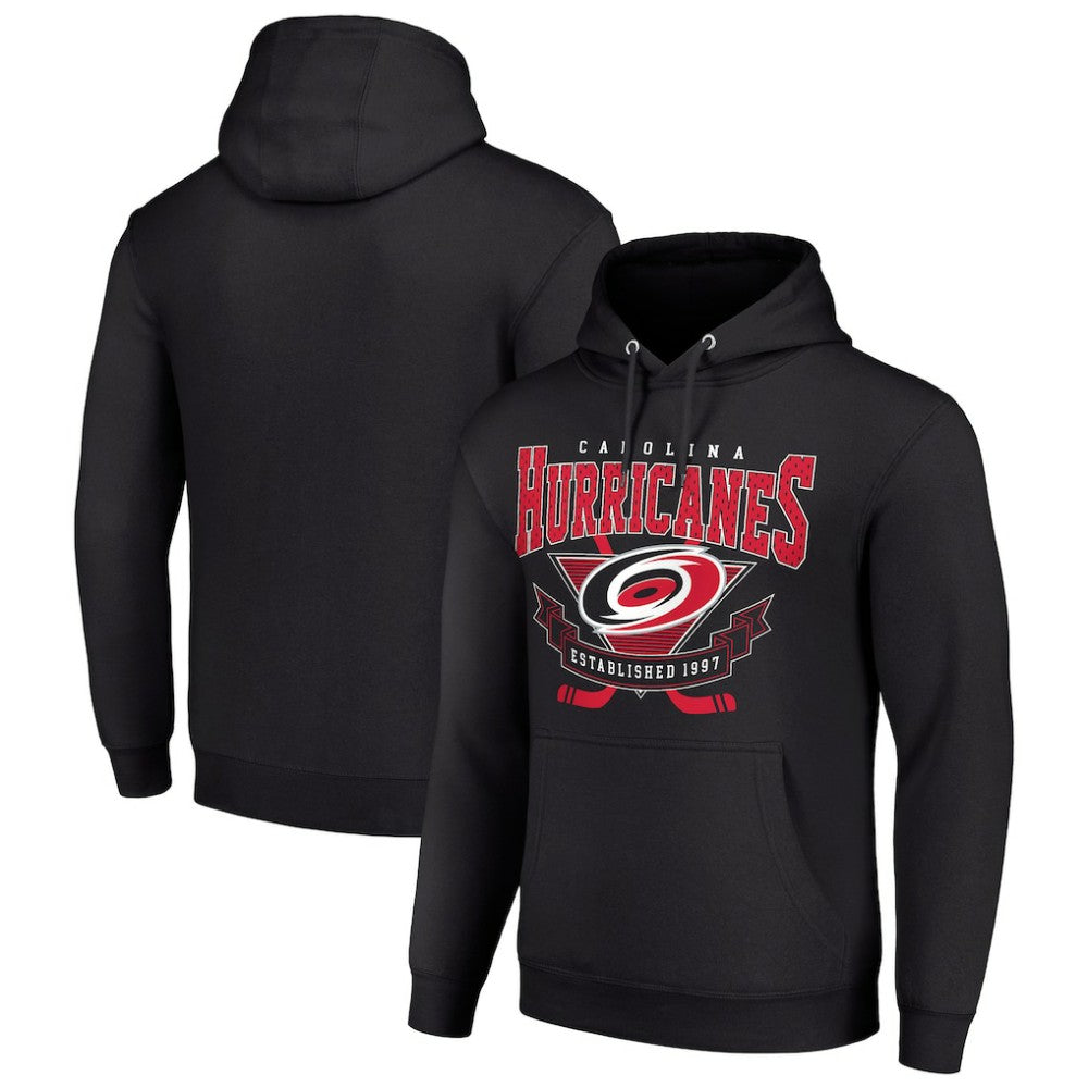 NHL Black Carolina Hurricanes Starter Team Logo Graphic Fleece Tri-Blend Pullover Hoodie