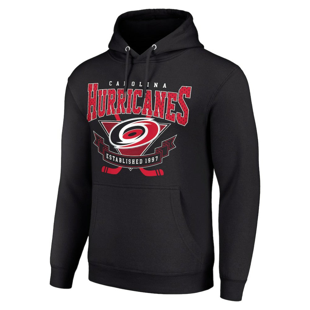 NHL Black Carolina Hurricanes Starter Team Logo Graphic Fleece Tri-Blend Pullover Hoodie
