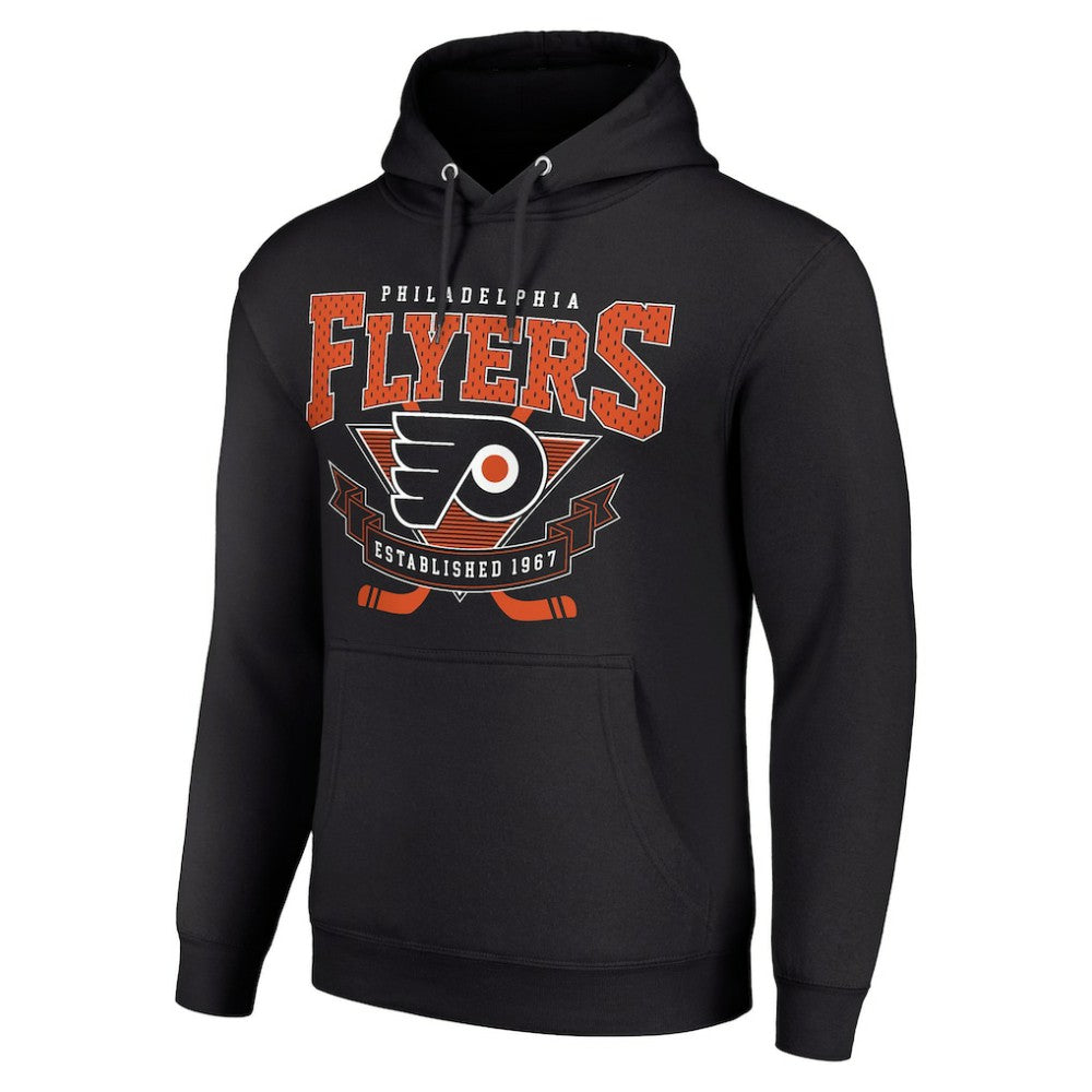 NHL Black Philadelphia Flyers Starter Team Logo Graphic Fleece Tri-Blend Pullover Hoodie