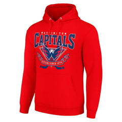NHL Red Washington Capitals Starter Team Logo Graphic Fleece Tri-Blend Pullover Hoodie