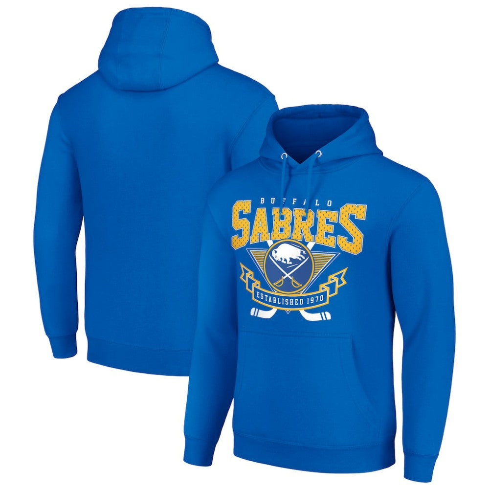 NHL Royal Buffalo Sabres Starter Team Logo Graphic Fleece Tri-Blend Pullover Hoodie