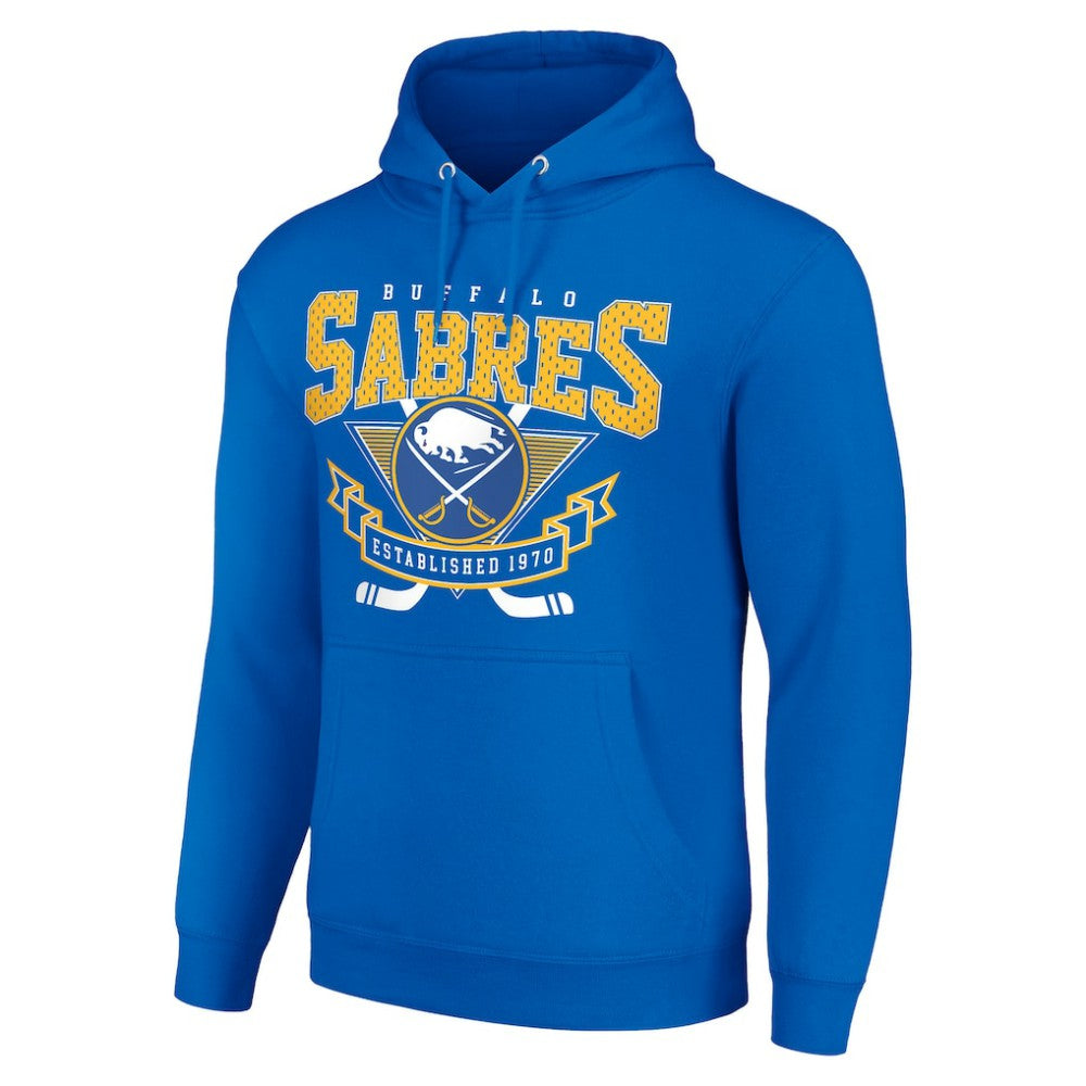 NHL Royal Buffalo Sabres Starter Team Logo Graphic Fleece Tri-Blend Pullover Hoodie
