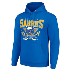 NHL Royal Buffalo Sabres Starter Team Logo Graphic Fleece Tri-Blend Pullover Hoodie