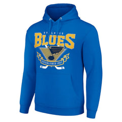 NHL Blue St. Louis Blues Starter Team Logo Graphic Fleece Tri-Blend Pullover Hoodie