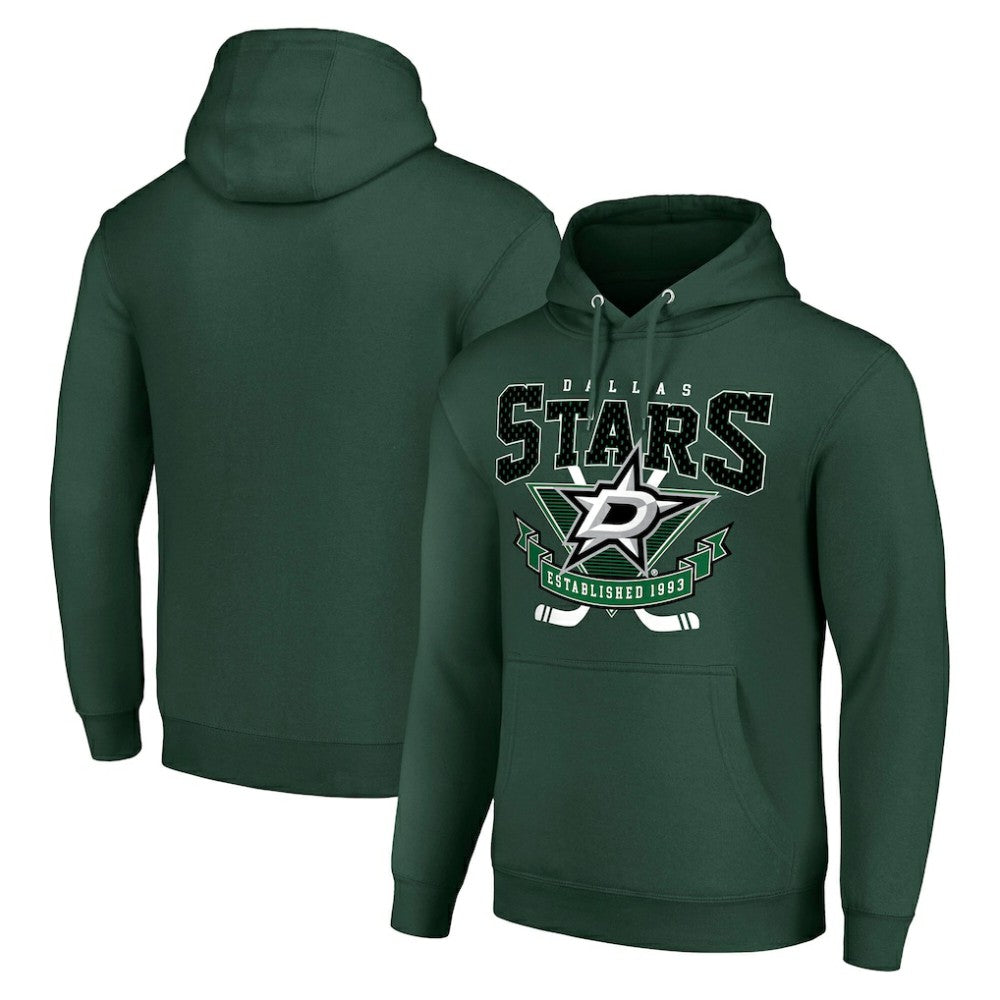 NHL Olive Dallas Stars Starter Team Logo Graphic Fleece Tri-Blend Pullover Hoodie