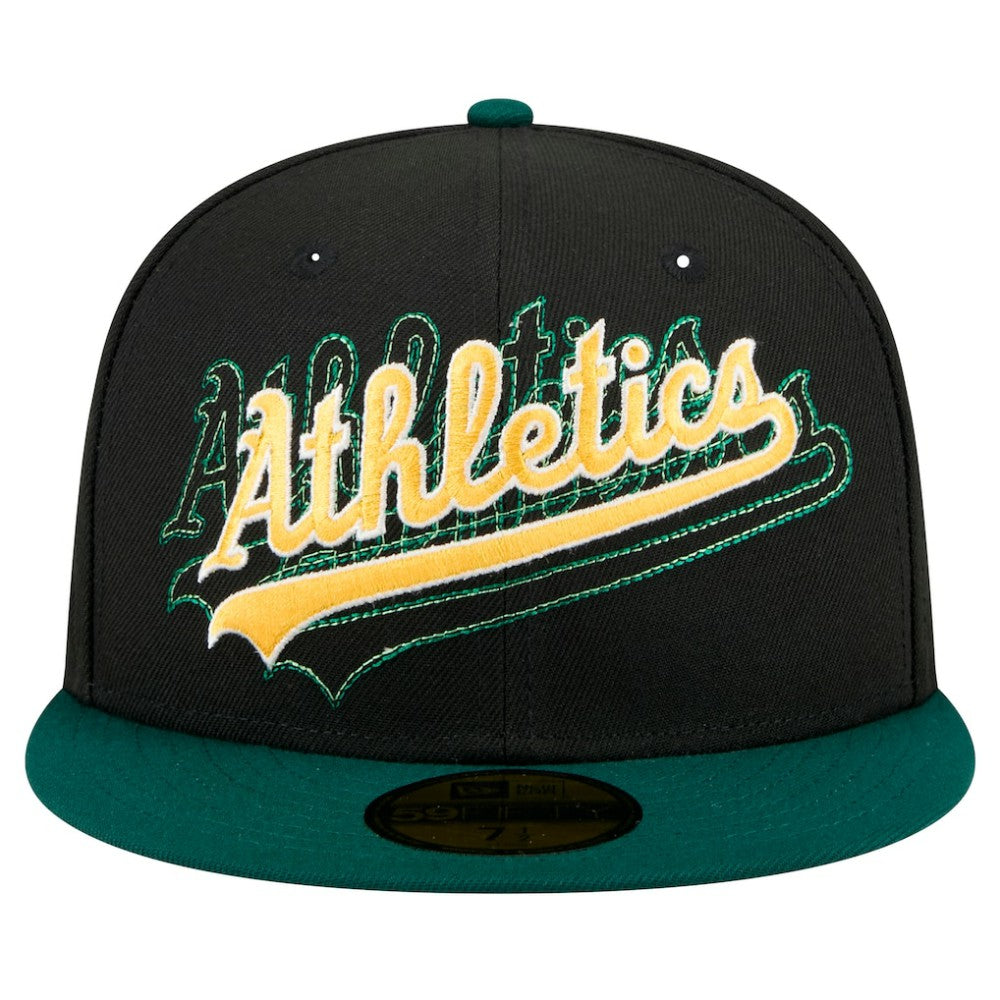 MLB Athletics New Era Shadow Stitch 59FIFTY Fitted Hat