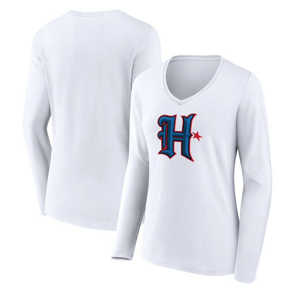 Women's Secondary Logo Long Sleeve V-Neck T-Shirt - Houston Texans