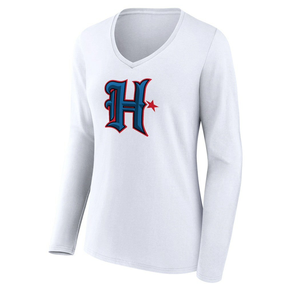Women's Secondary Logo Long Sleeve V-Neck T-Shirt - Houston Texans