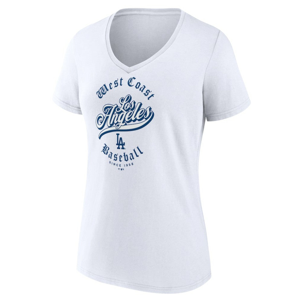 MLB Los Angeles Dodgers Women's West Coast Baseball V-Neck T-Shirt