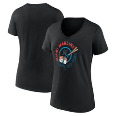 MLB Miami Marlins Women's Let's Go Fish V-Neck T-Shirt