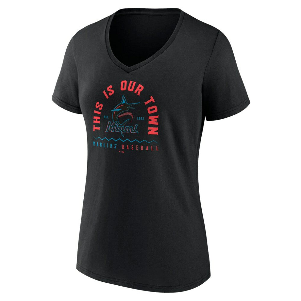 MLB Miami Marlins Women's Our Town V-Neck T-Shirt