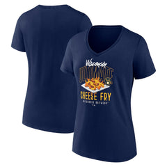 MLB Milwaukee Brewers Women's Cheese Fry V-Neck T-Shirt