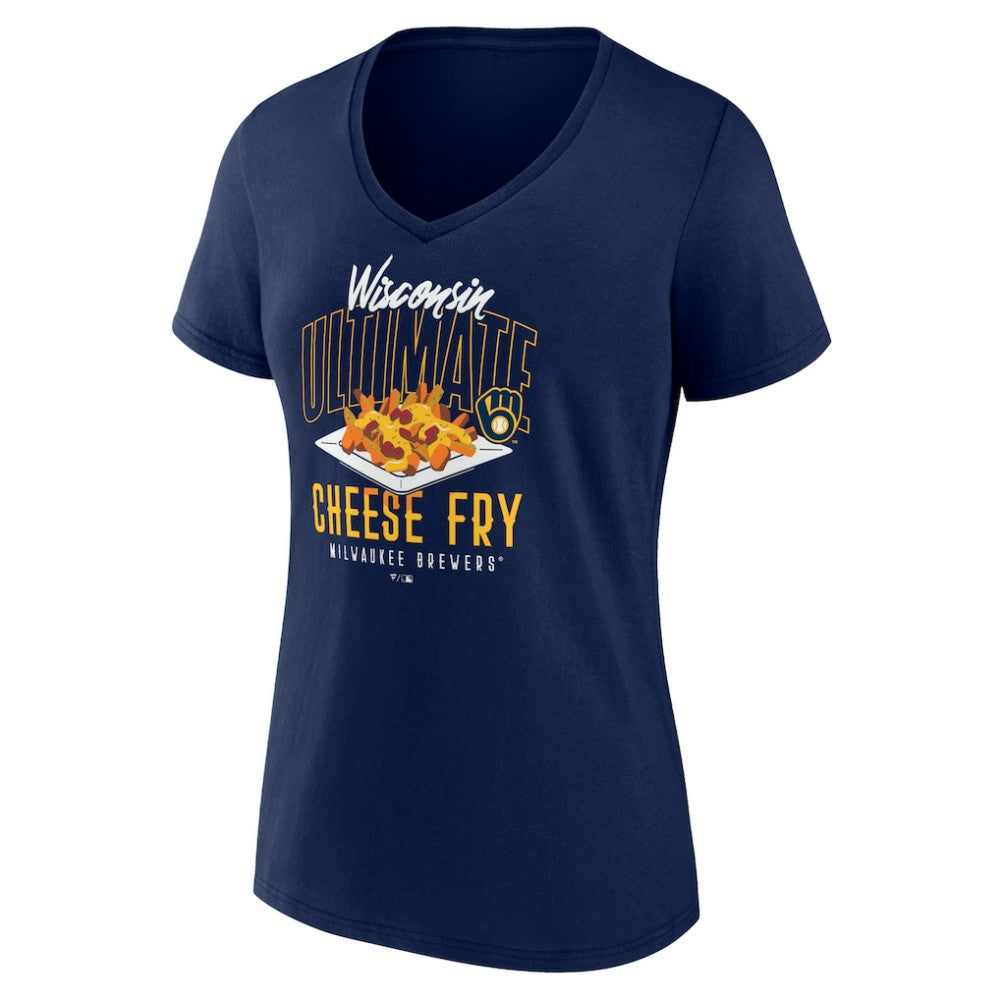 MLB Milwaukee Brewers Women's Cheese Fry V-Neck T-Shirt