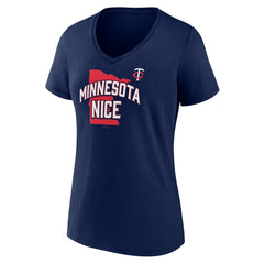 MLB Minnesota Twins Women's Nice V-Neck T-Shirt