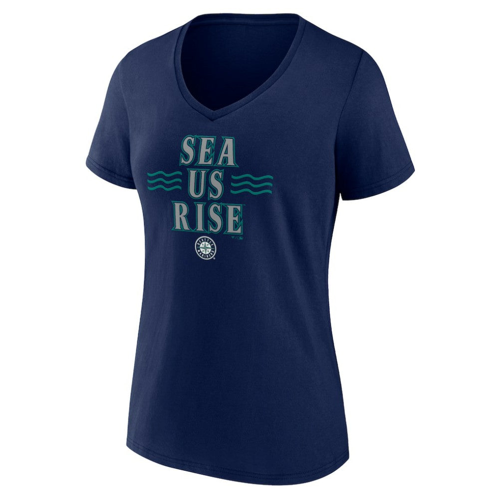 MLB Seattle Mariners Women's Sea Us Rise V-Neck T-Shirt