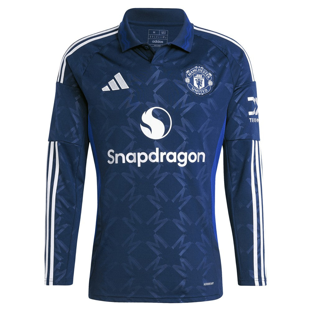 Manchester United 2024/25 Away Replica Long Sleeve Custom Jersey - Adidas Navy