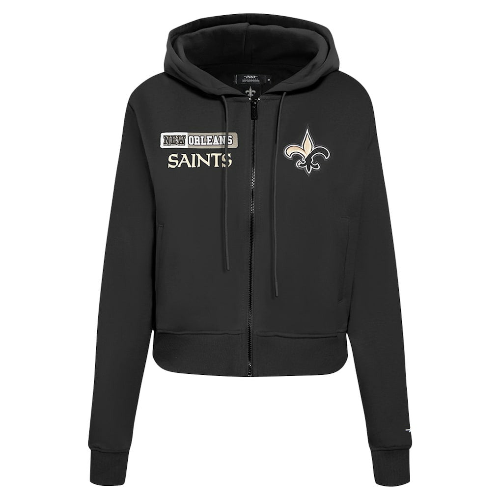 Pro Standard Women's Split Logo Full-Zip Hoodie - New Orleans Saints