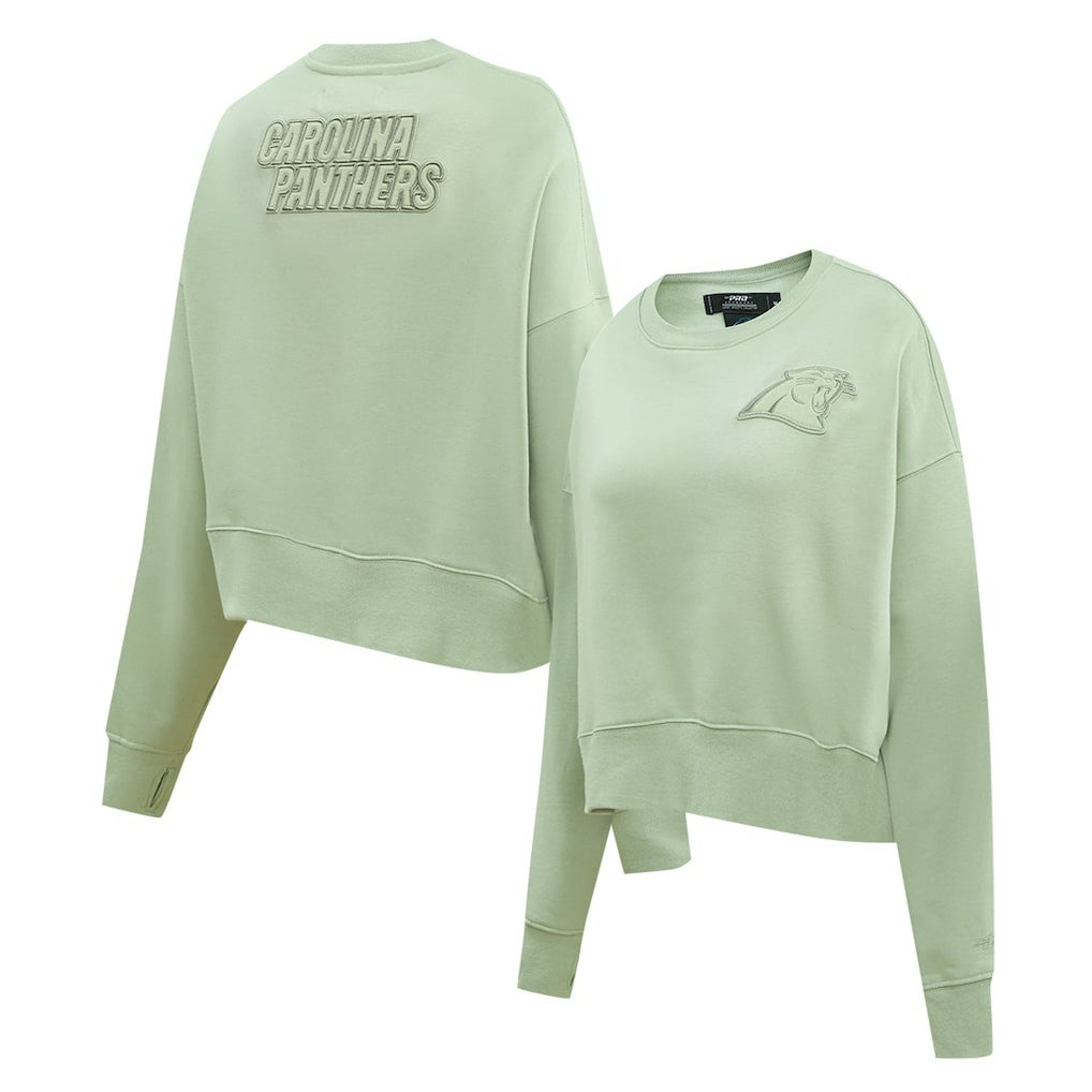 Pro Standard Women's Oversized Cropped Neutral Pullover Sweatshirt - Carolina Panthers