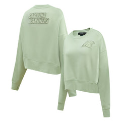 Pro Standard Women's Oversized Cropped Neutral Pullover Sweatshirt - Carolina Panthers