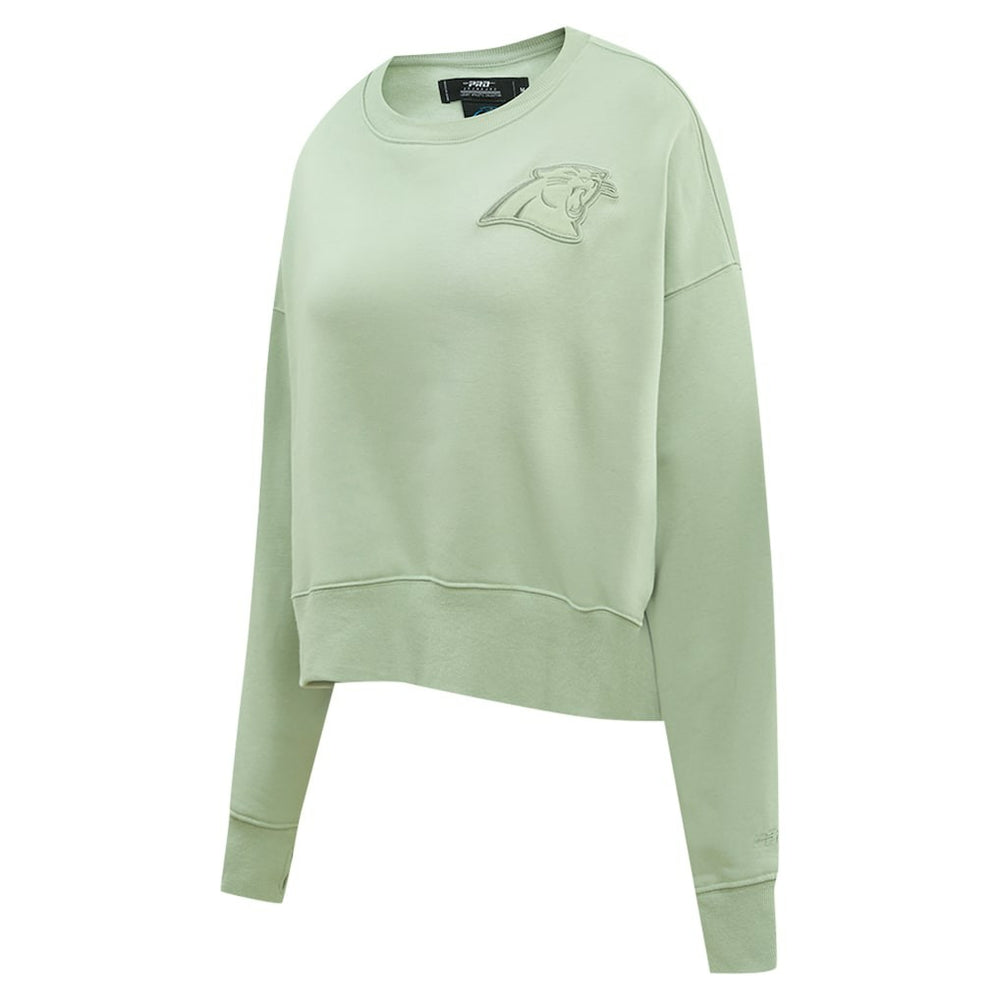 Pro Standard Women's Oversized Cropped Neutral Pullover Sweatshirt - Carolina Panthers