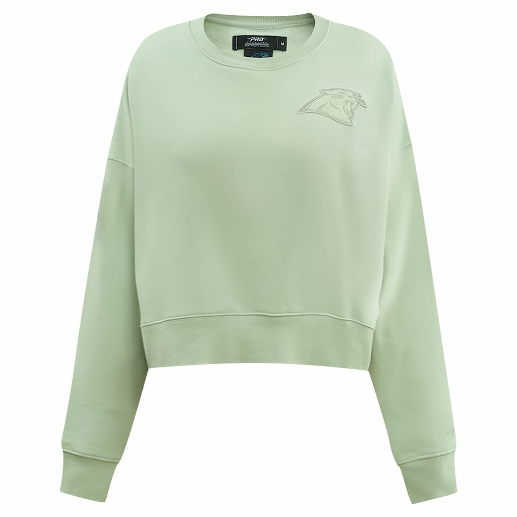 Pro Standard Women's Oversized Cropped Neutral Pullover Sweatshirt - Carolina Panthers