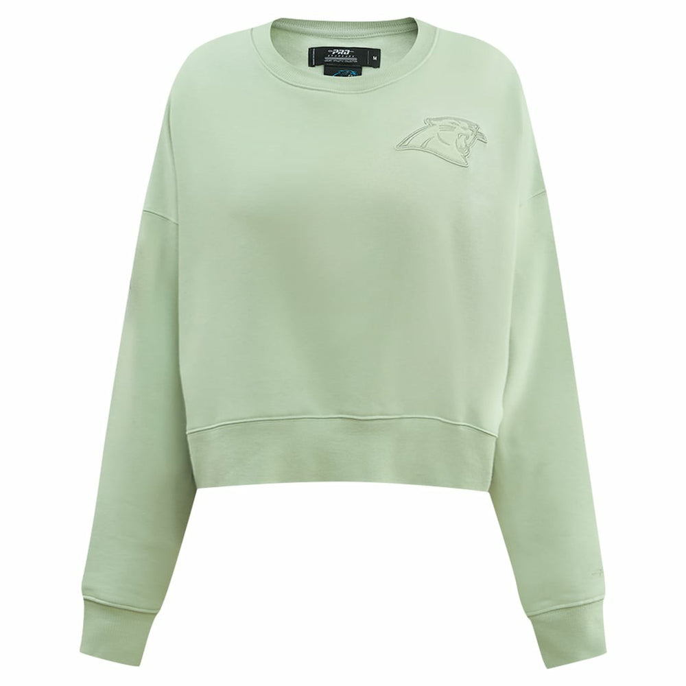 Pro Standard Women's Oversized Cropped Neutral Pullover Sweatshirt - Carolina Panthers