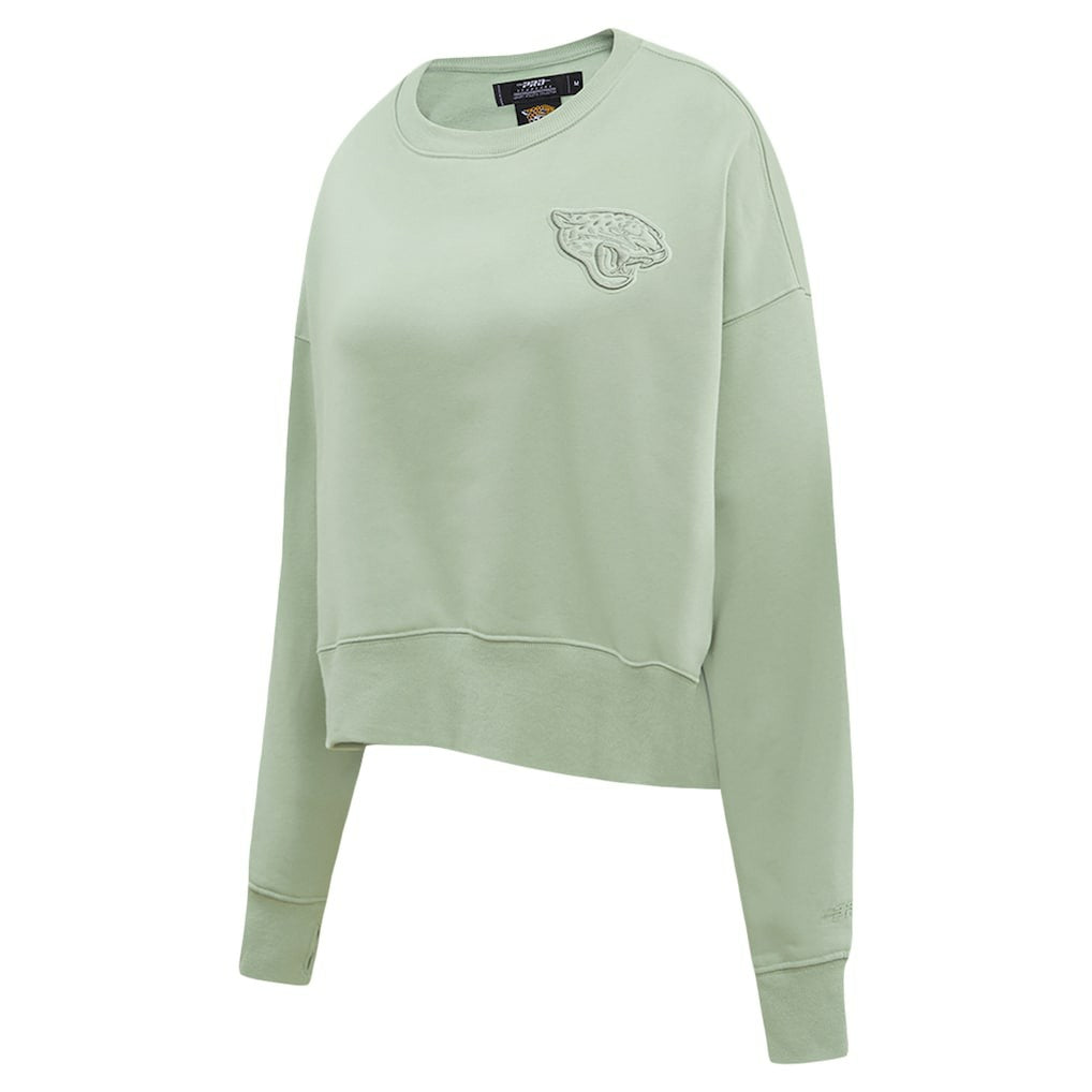 Pro Standard Women's Oversized Cropped Neutral Pullover Sweatshirt - Jacksonville Jaguars