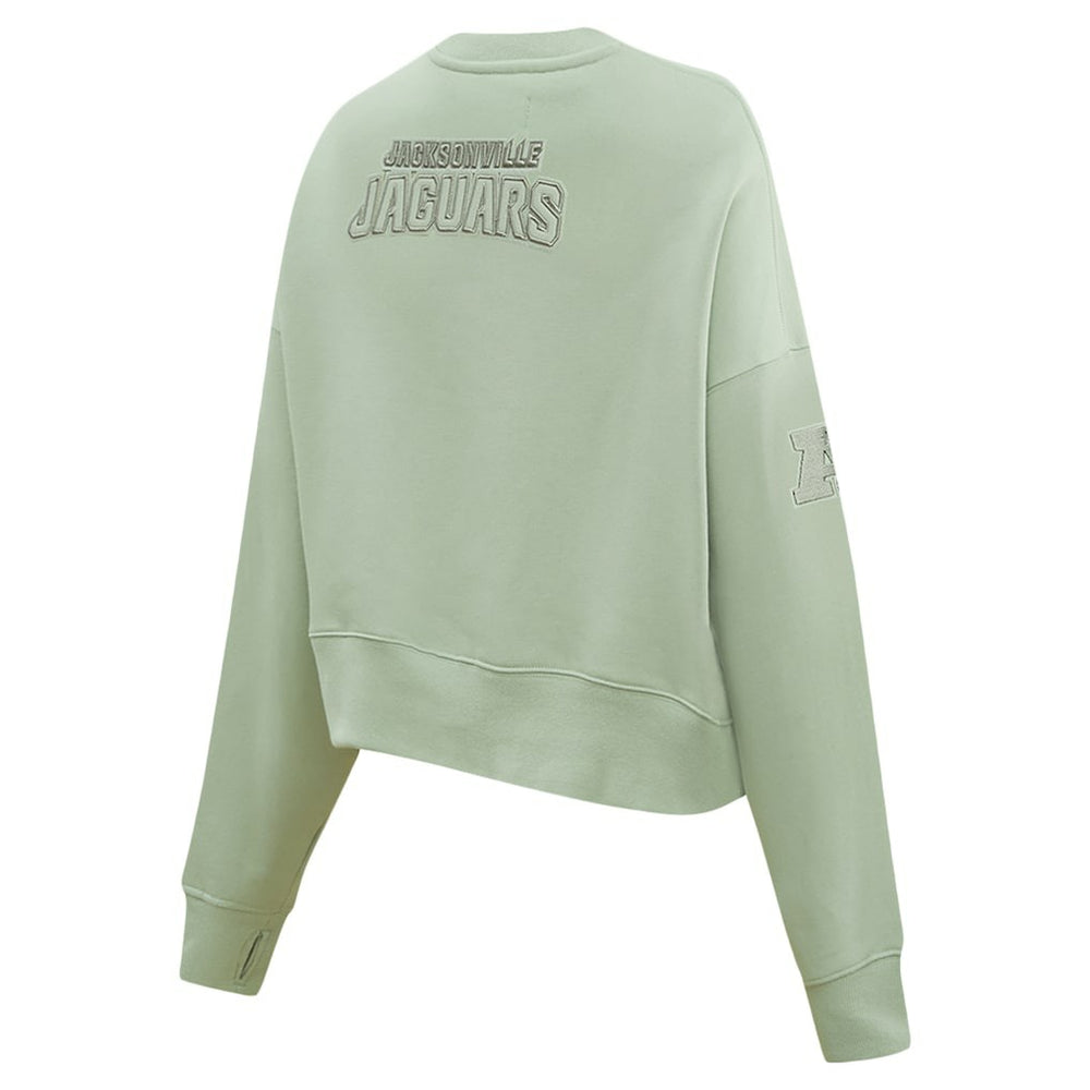Pro Standard Women's Oversized Cropped Neutral Pullover Sweatshirt - Jacksonville Jaguars