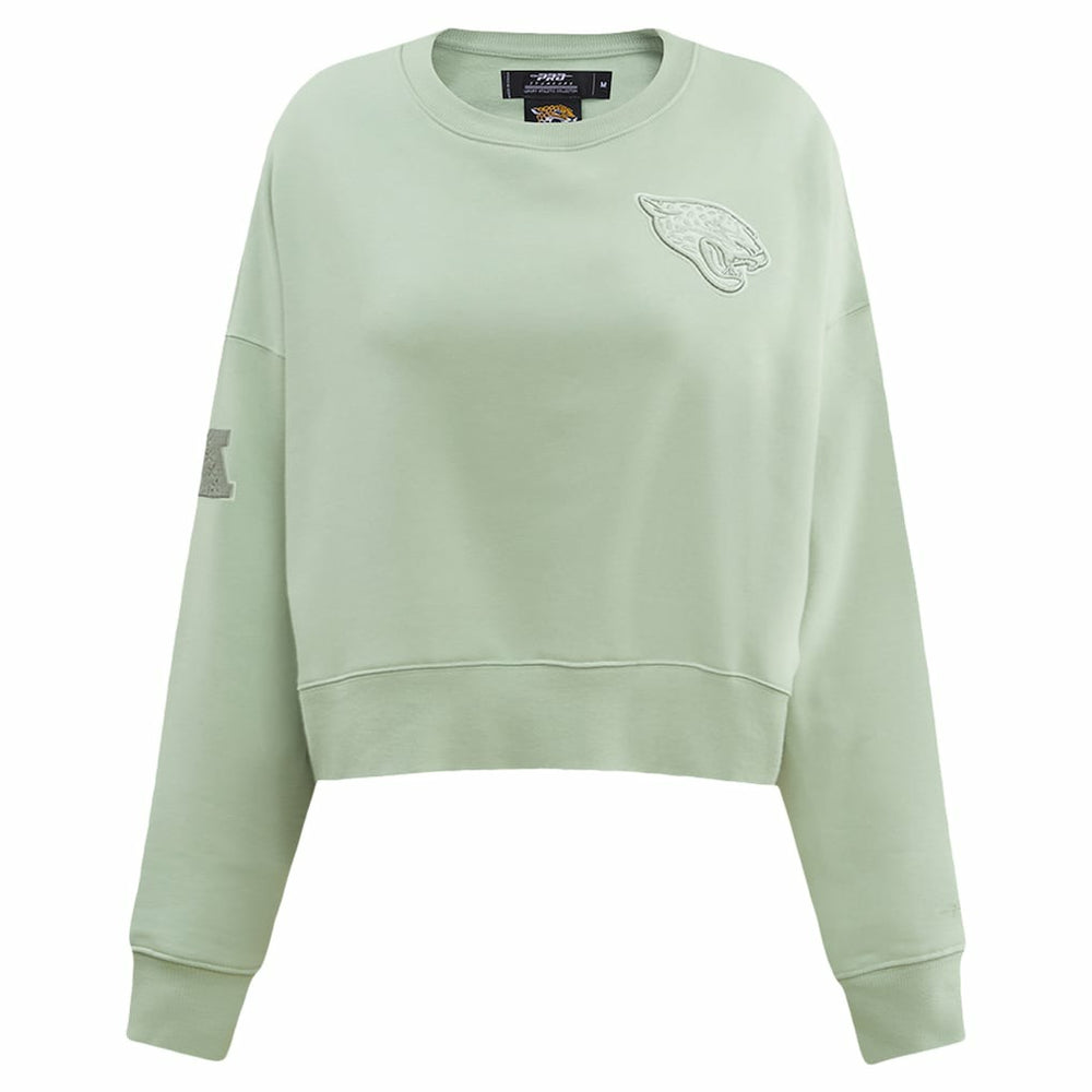 Pro Standard Women's Oversized Cropped Neutral Pullover Sweatshirt - Jacksonville Jaguars