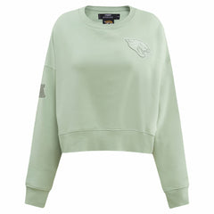 Pro Standard Women's Oversized Cropped Neutral Pullover Sweatshirt - Jacksonville Jaguars