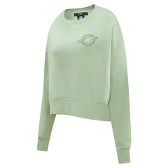 Pro Standard Women's Oversized Cropped Neutral Pullover Sweatshirt - Miami Dolphins