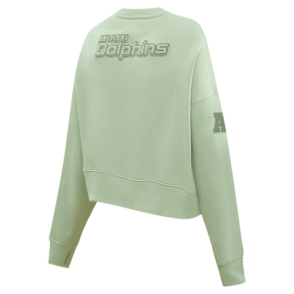 Pro Standard Women's Oversized Cropped Neutral Pullover Sweatshirt - Miami Dolphins