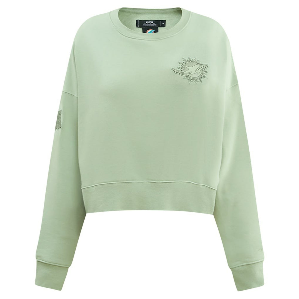 Pro Standard Women's Oversized Cropped Neutral Pullover Sweatshirt - Miami Dolphins