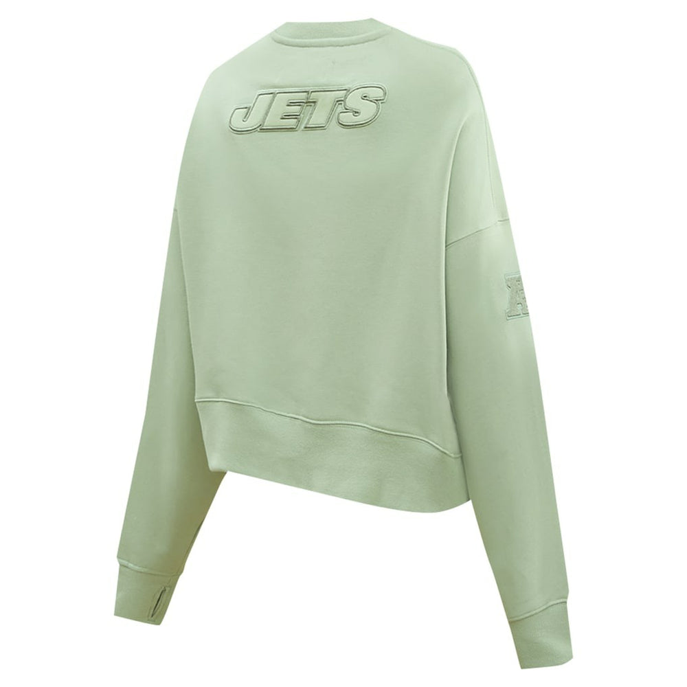 Pro Standard Women's Oversized Cropped Neutral Pullover Sweatshirt - New York Jets