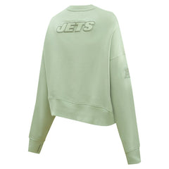 Pro Standard Women's Oversized Cropped Neutral Pullover Sweatshirt - New York Jets