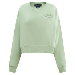 Pro Standard Women's Oversized Cropped Neutral Pullover Sweatshirt - New York Jets