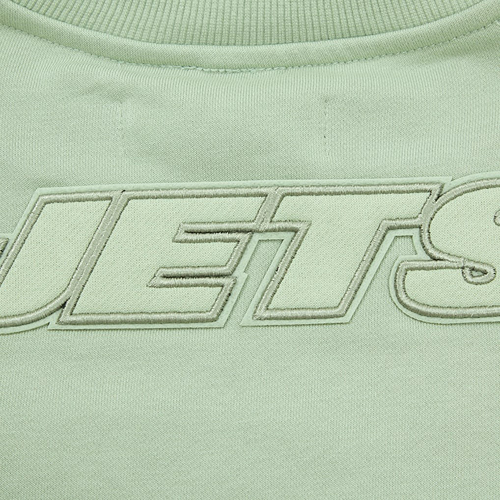 Pro Standard Women's Oversized Cropped Neutral Pullover Sweatshirt - New York Jets