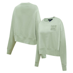 Pro Standard Women's Oversized Cropped Neutral Pullover Sweatshirt - New York Giants
