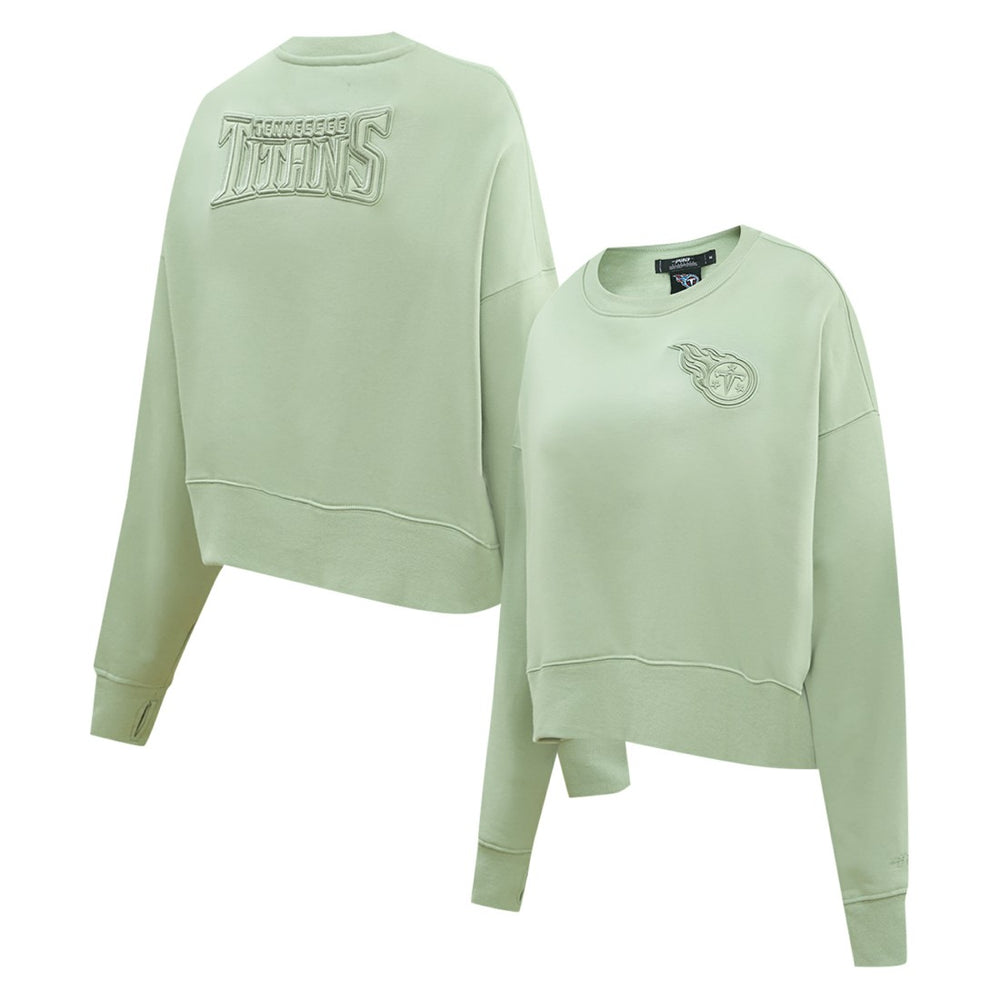 Pro Standard Women's Oversized Cropped Neutral Pullover Sweatshirt - Tennessee Titans
