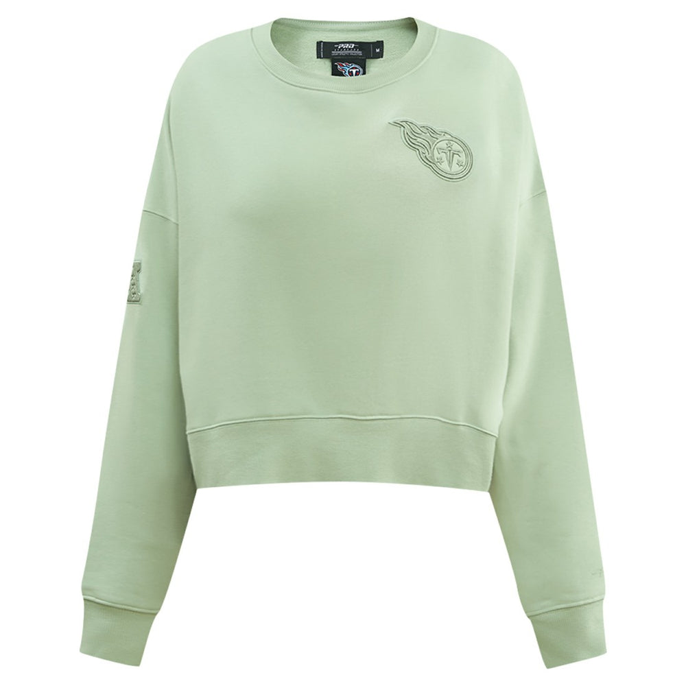 Pro Standard Women's Oversized Cropped Neutral Pullover Sweatshirt - Tennessee Titans