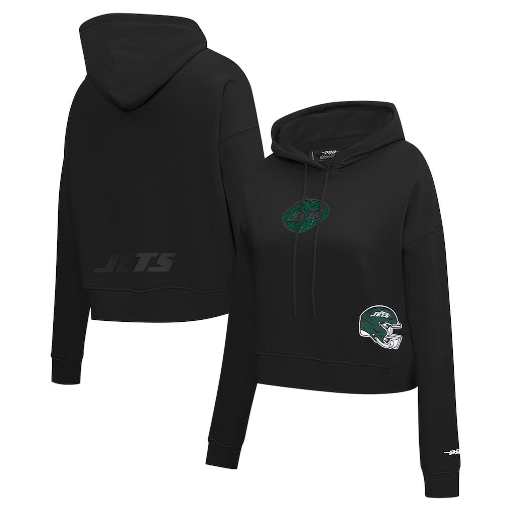 Pro Standard Women's Jeweled Cropped Pullover Hoodie - New York Jets